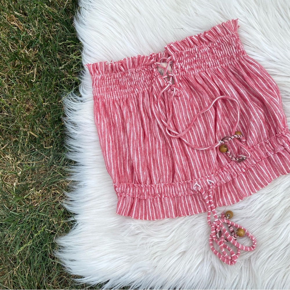 We the Free stripe strapless tube top XS